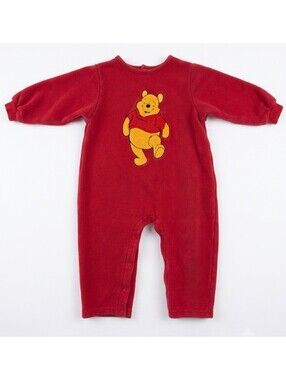 Vintage 90s The Disney Store Winnie The Pooh Red Romper 18M